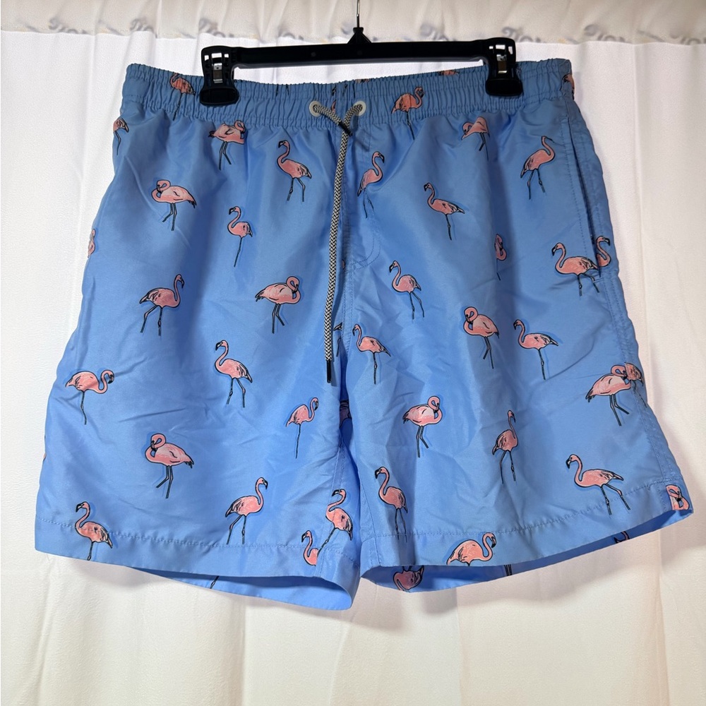 Magic Blue Flamingo Swim Trunks